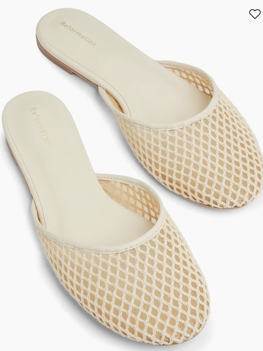 NWT Reformation Melly Flat Mule - Ivory